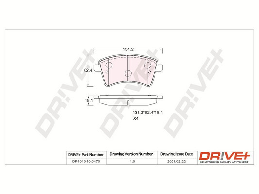 Kit pastiglie freno, Freno a disco - DP1010.10.0470 Dr!ve+