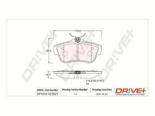 Brake Pad Set, disc brake - DP1010.10.0521 Dr!ve+