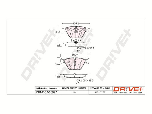 Kit pastiglie freno, Freno a disco - DP1010.10.0527 Dr!ve+