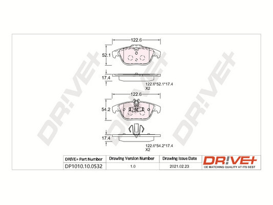 Brake Pad Set, disc brake - DP1010.10.0532 Dr!ve+