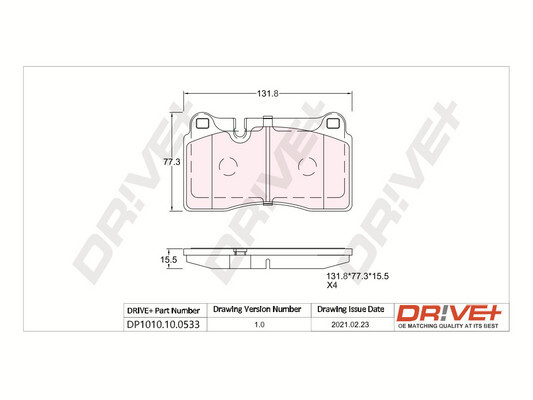 Kit pastiglie freno, Freno a disco - DP1010.10.0533 Dr!ve+