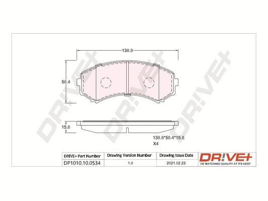 Brake Pad Set, disc brake - DP1010.10.0534 Dr!ve+