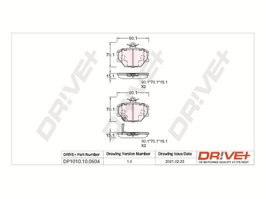 Brake Pad Set, disc brake - DP1010.10.0604 Dr!ve+