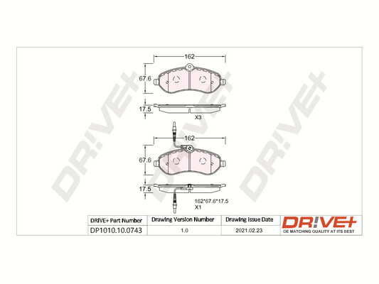 Kit pastiglie freno, Freno a disco - DP1010.10.0743 Dr!ve+