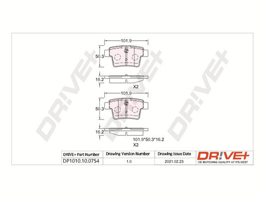 Kit pastiglie freno, Freno a disco - DP1010.10.0754 Dr!ve+