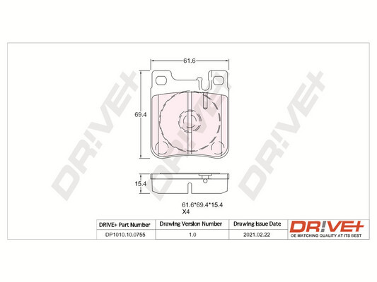 Brake Pad Set, disc brake - DP1010.10.0755 Dr!ve+