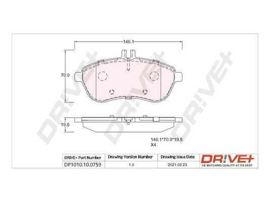 Brake Pad Set, disc brake - DP1010.10.0759 Dr!ve+