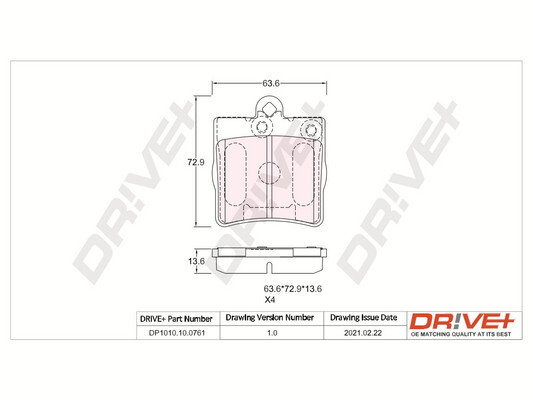 Brake Pad Set, disc brake - DP1010.10.0761 Dr!ve+