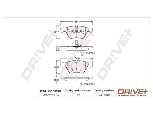 Kit pastiglie freno, Freno a disco - DP1010.10.0765 Dr!ve+