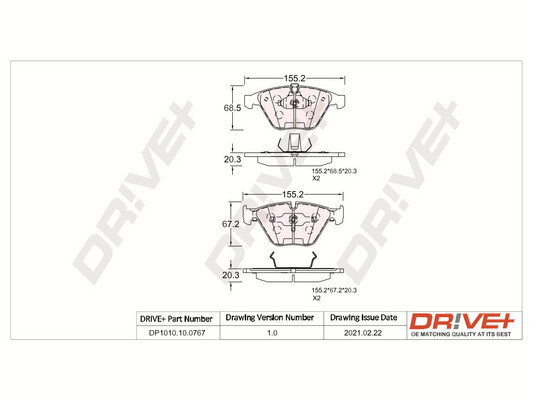 Brake Pad Set, disc brake - DP1010.10.0767 Dr!ve+