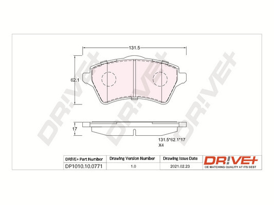 Brake Pad Set, disc brake - DP1010.10.0771 Dr!ve+