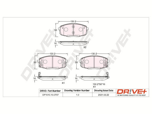Kit pastiglie freno, Freno a disco - DP1010.10.0797 Dr!ve+