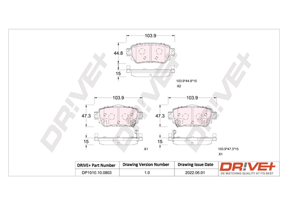 Kit pastiglie freno, Freno a disco - DP1010.10.0803 Dr!ve+