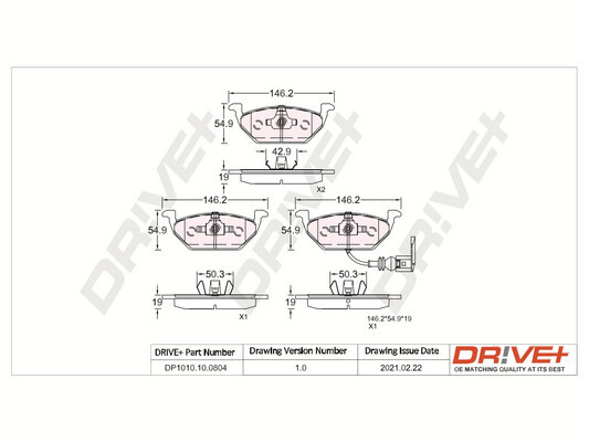 Brake Pad Set, disc brake - DP1010.10.0804 Dr!ve+