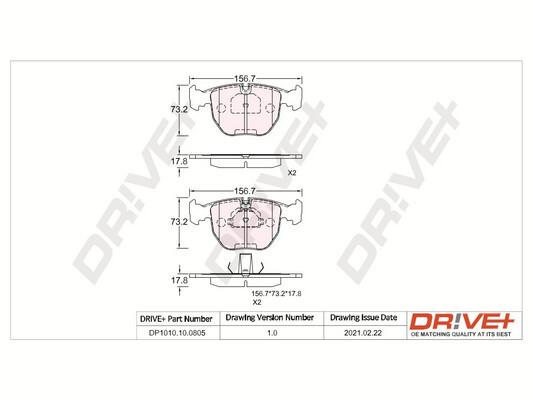 Kit pastiglie freno, Freno a disco - DP1010.10.0805 Dr!ve+