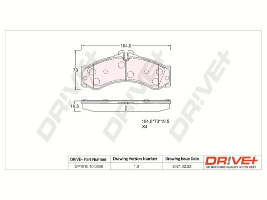 Kit pastiglie freno, Freno a disco - DP1010.10.0808 Dr!ve+