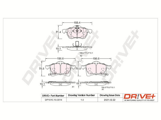 Kit pastiglie freno, Freno a disco - DP1010.10.0814 Dr!ve+