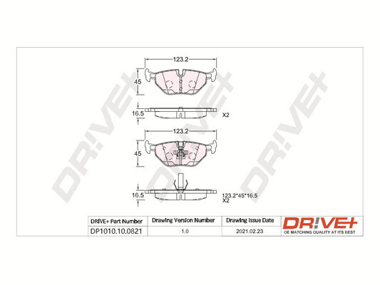Brake Pad Set, disc brake - DP1010.10.0821 Dr!ve+