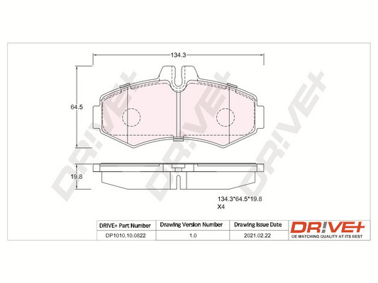 Kit pastiglie freno, Freno a disco - DP1010.10.0822 Dr!ve+