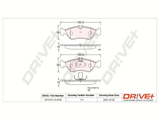 Brake Pad Set, disc brake - DP1010.10.0838 Dr!ve+