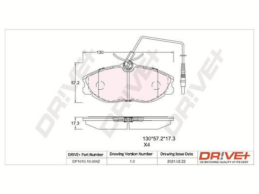 Brake Pad Set, disc brake - DP1010.10.0842 Dr!ve+