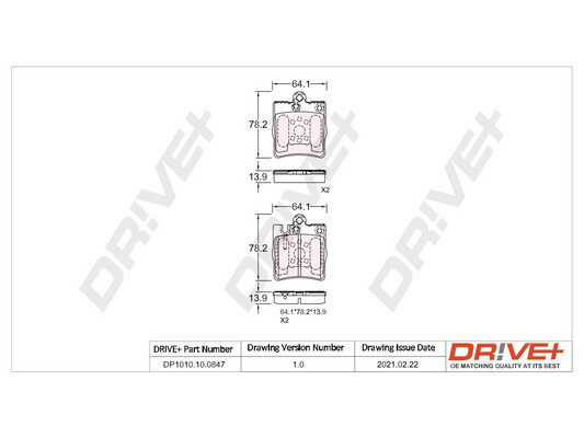 Kit pastiglie freno, Freno a disco - DP1010.10.0847 Dr!ve+