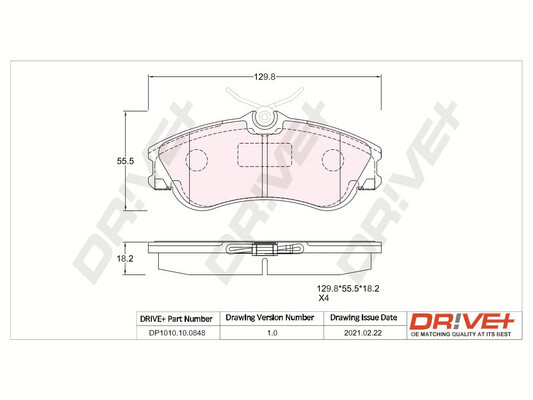 Brake Pad Set, disc brake - DP1010.10.0848 Dr!ve+