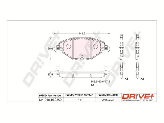 Brake Pad Set, disc brake - DP1010.10.0850 Dr!ve+