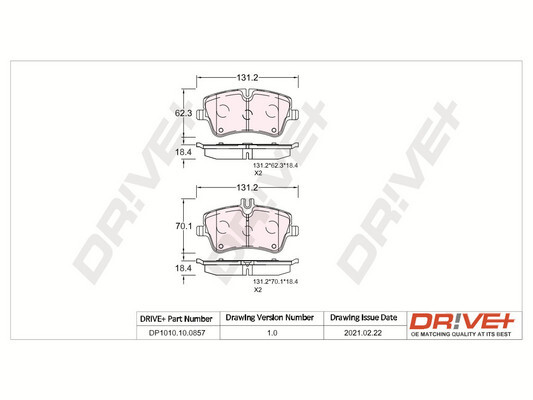 Brake Pad Set, disc brake - DP1010.10.0857 Dr!ve+