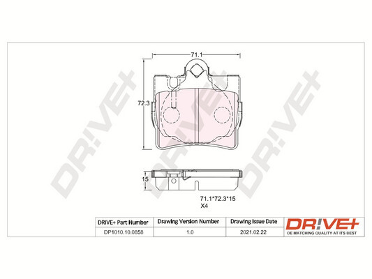 Kit pastiglie freno, Freno a disco - DP1010.10.0858 Dr!ve+