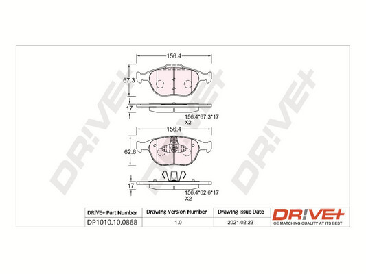 Kit pastiglie freno, Freno a disco - DP1010.10.0868 Dr!ve+