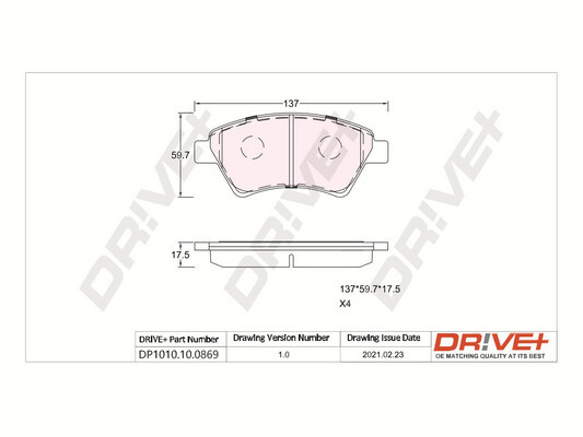 Brake Pad Set, disc brake - DP1010.10.0869 Dr!ve+