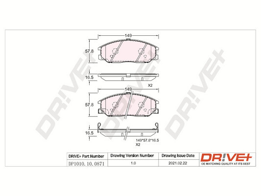 Kit pastiglie freno, Freno a disco - DP1010.10.0871 Dr!ve+