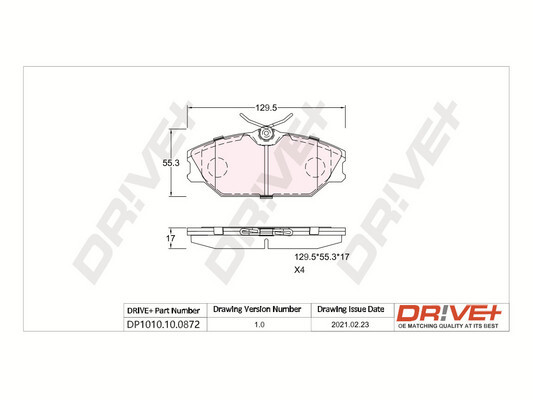 Brake Pad Set, disc brake - DP1010.10.0872 Dr!ve+