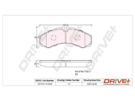 Kit pastiglie freno, Freno a disco - DP1010.10.0882 Dr!ve+