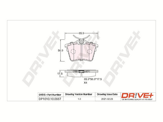 Kit pastiglie freno, Freno a disco - DP1010.10.0887 Dr!ve+