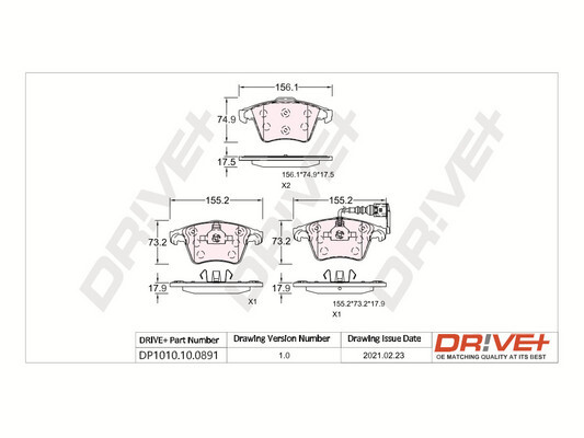 Kit pastiglie freno, Freno a disco - DP1010.10.0891 Dr!ve+