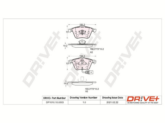 Brake Pad Set, disc brake - DP1010.10.0893 Dr!ve+