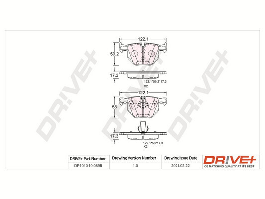 Kit pastiglie freno, Freno a disco - DP1010.10.0895 Dr!ve+