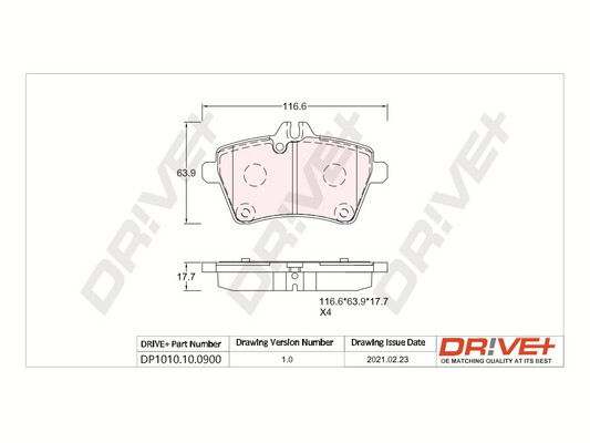 Brake Pad Set, disc brake - DP1010.10.0900 Dr!ve+