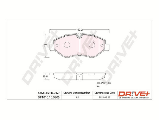 Kit pastiglie freno, Freno a disco - DP1010.10.0905 Dr!ve+