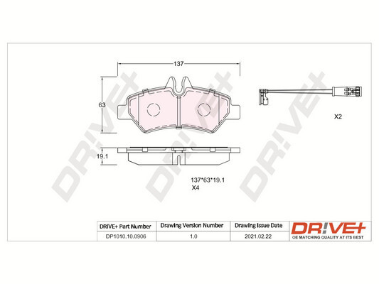 Brake Pad Set, disc brake - DP1010.10.0906 Dr!ve+