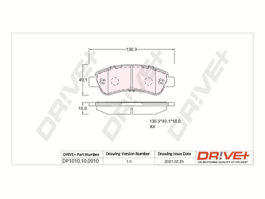Kit pastiglie freno, Freno a disco - DP1010.10.0910 Dr!ve+