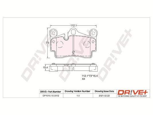 Kit pastiglie freno, Freno a disco - DP1010.10.0912 Dr!ve+