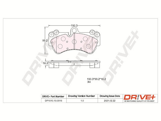Brake Pad Set, disc brake - DP1010.10.0918 Dr!ve+