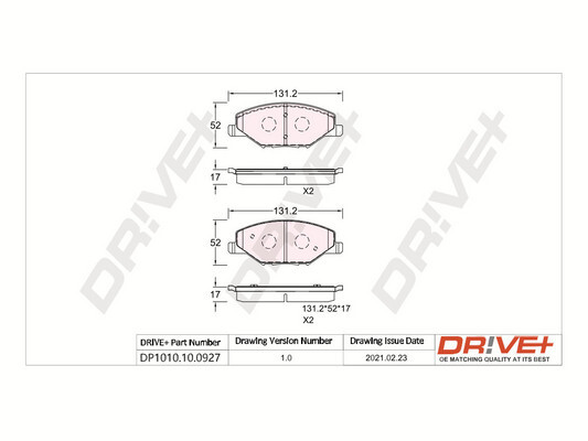 Kit pastiglie freno, Freno a disco - DP1010.10.0927 Dr!ve+