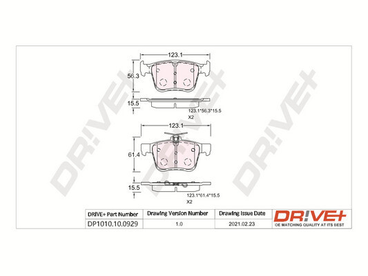 Kit pastiglie freno, Freno a disco - DP1010.10.0929 Dr!ve+