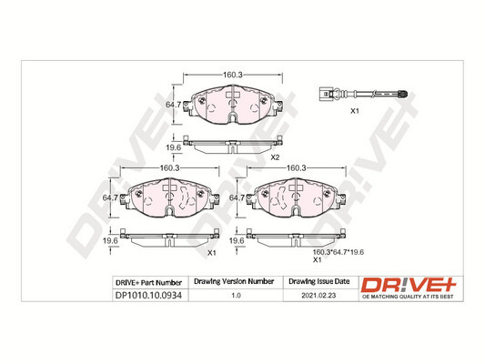 Kit pastiglie freno, Freno a disco - DP1010.10.0934 Dr!ve+
