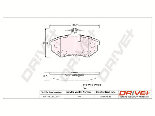 Brake Pad Set, disc brake - DP1010.10.0941 Dr!ve+
