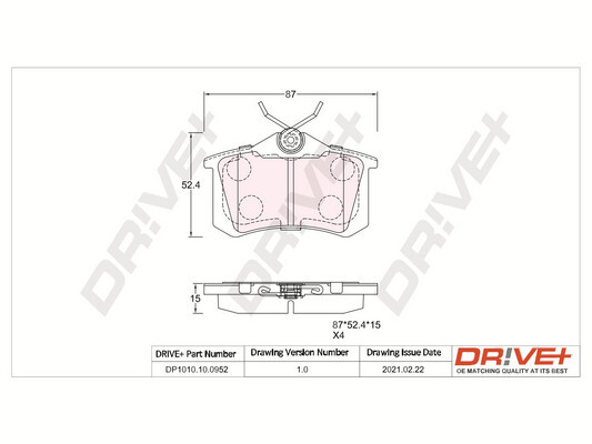 Kit pastiglie freno, Freno a disco - DP1010.10.0952 Dr!ve+